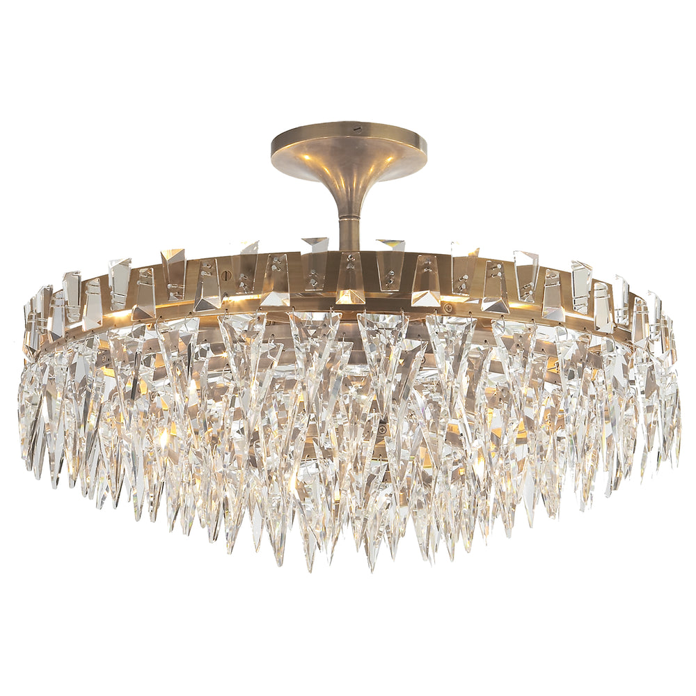 Visual Comfort Signature Canada - Ten Light Flush Mount - Trillion - Hand-Rubbed Antique Brass- Union Lighting Luminaires Decor
