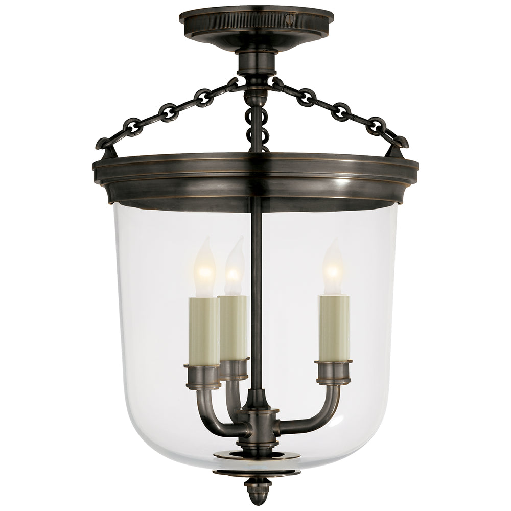Visual Comfort Signature Canada - Three Light Semi-Flush Mount - Merchant - Bronze- Union Lighting Luminaires Decor