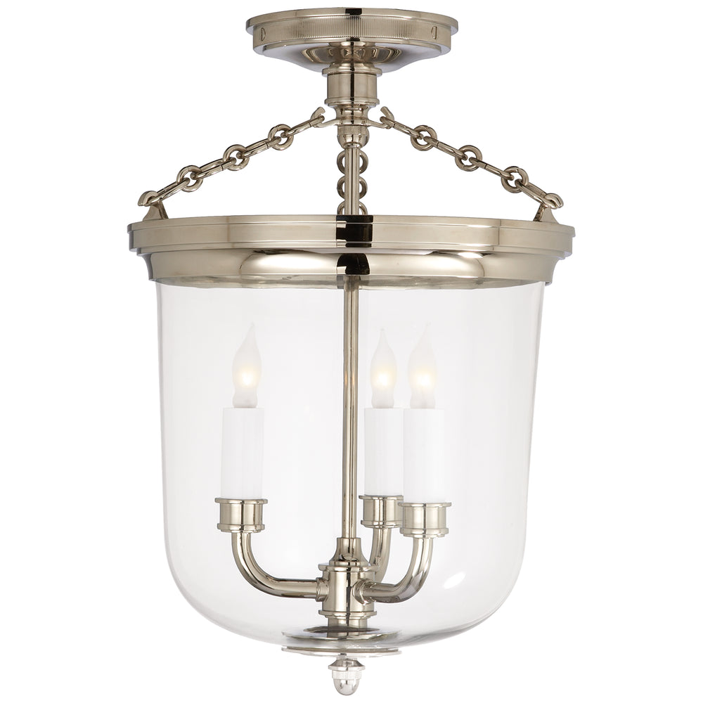 Visual Comfort Signature Canada - Three Light Semi-Flush Mount - Merchant - Polished Nickel- Union Lighting Luminaires Decor
