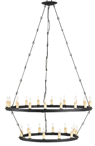 Currey and Company - 30 Light Chandelier - Toulouse - Blacksmith- Union Lighting Luminaires Decor