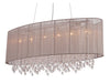 Avenue Lighting - Six Light Chandelier - Beverly Dr. - Taupe Silk String- Union Lighting Luminaires Decor