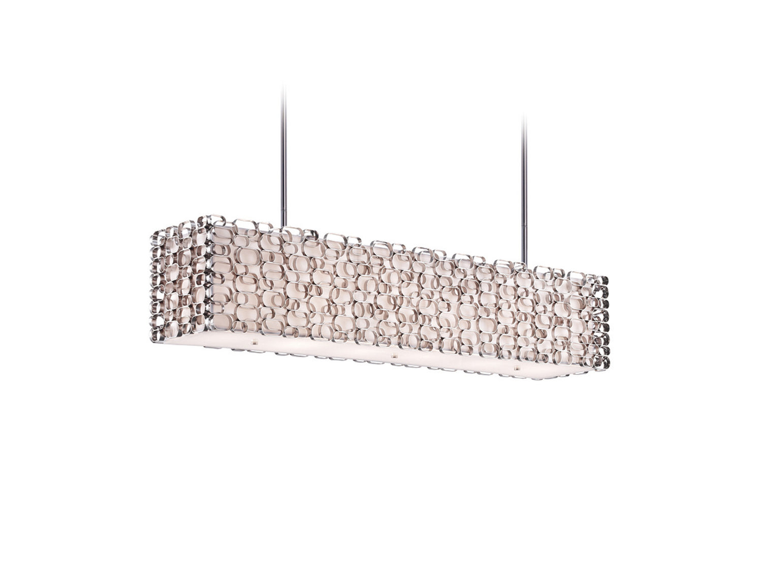 Avenue Lighting - Six Light Chandelier - Ventura Blvd. - Polish Nickel / Ivory Slik Shade- Union Lighting Luminaires Decor