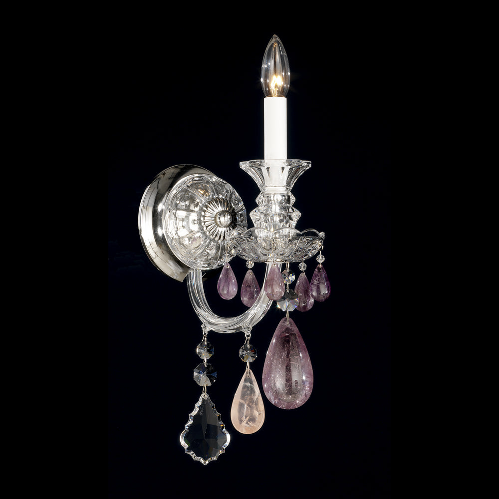 Schonbek - One Light Wall Sconce - Hamilton Rock Crystal - Polished Silver- Union Lighting Luminaires Decor