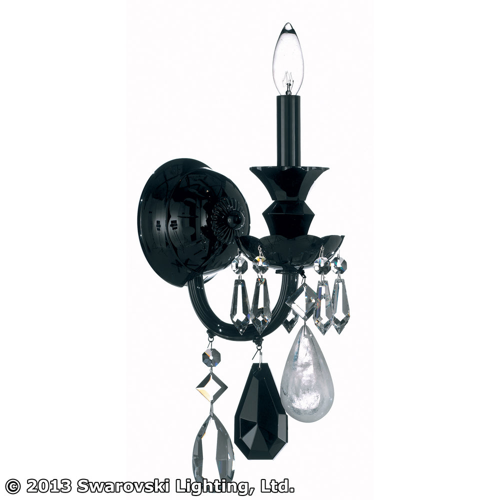 Schonbek - One Light Wall Sconce - Hamilton Rock Crystal - Jet Black- Union Lighting Luminaires Decor