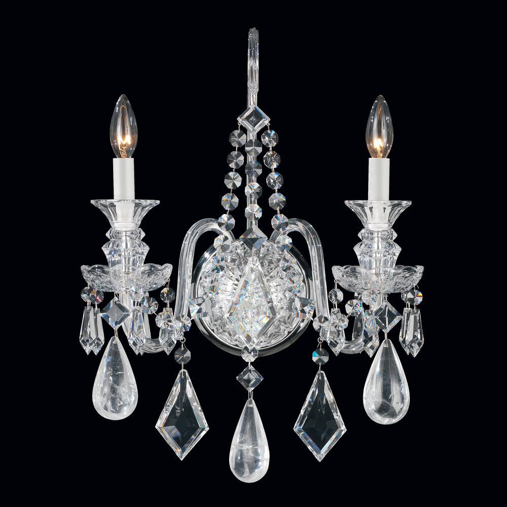Schonbek - Two Light Wall Sconce - Hamilton Rock Crystal - Polished Silver- Union Lighting Luminaires Decor