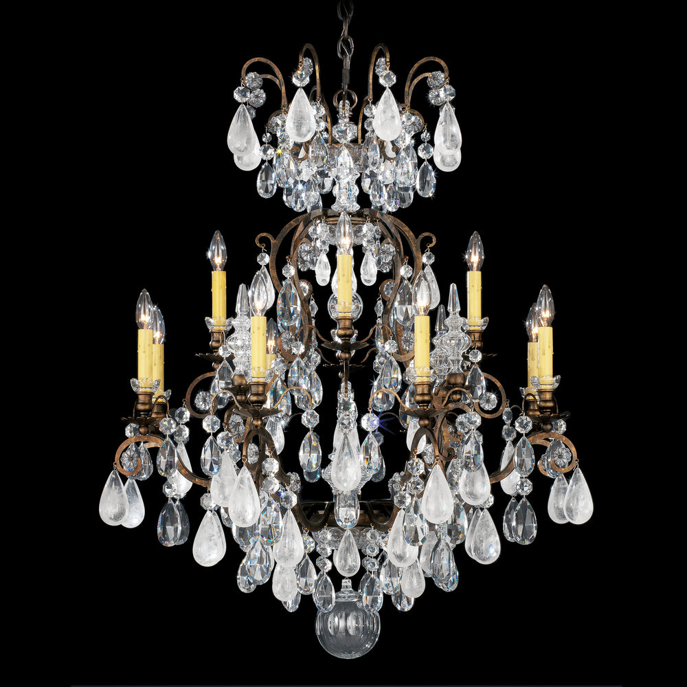 Schonbek - 13 Light Chandelier - Renaissance Rock Crystal - Heirloom Bronze- Union Lighting Luminaires Decor