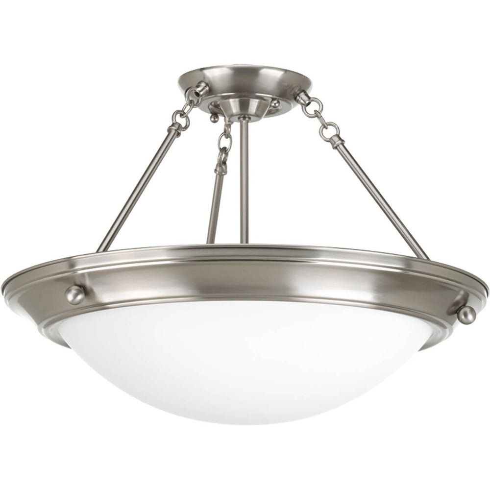 Progress Canada - Three Light Semi-Flush Mount - Eclipse - Brushed Nickel- Union Lighting Luminaires Decor