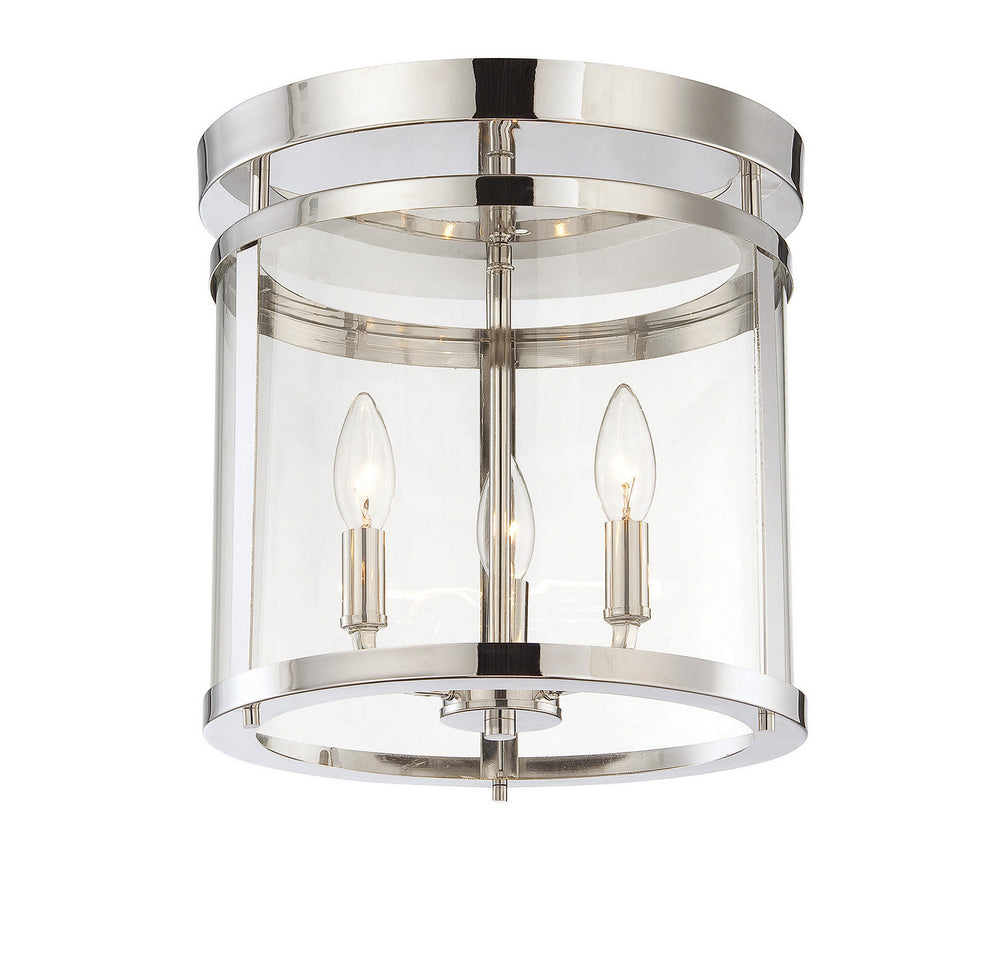 Savoy House - Three Light Semi-Flush Mount - Penrose - Polished Nickel- Union Lighting Luminaires Decor