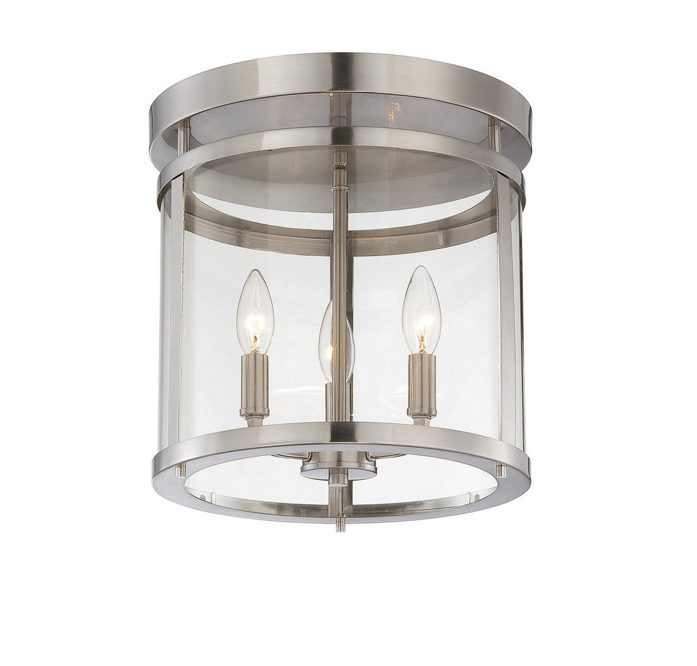 Savoy House - Three Light Semi-Flush Mount - Penrose - Satin Nickel- Union Lighting Luminaires Decor