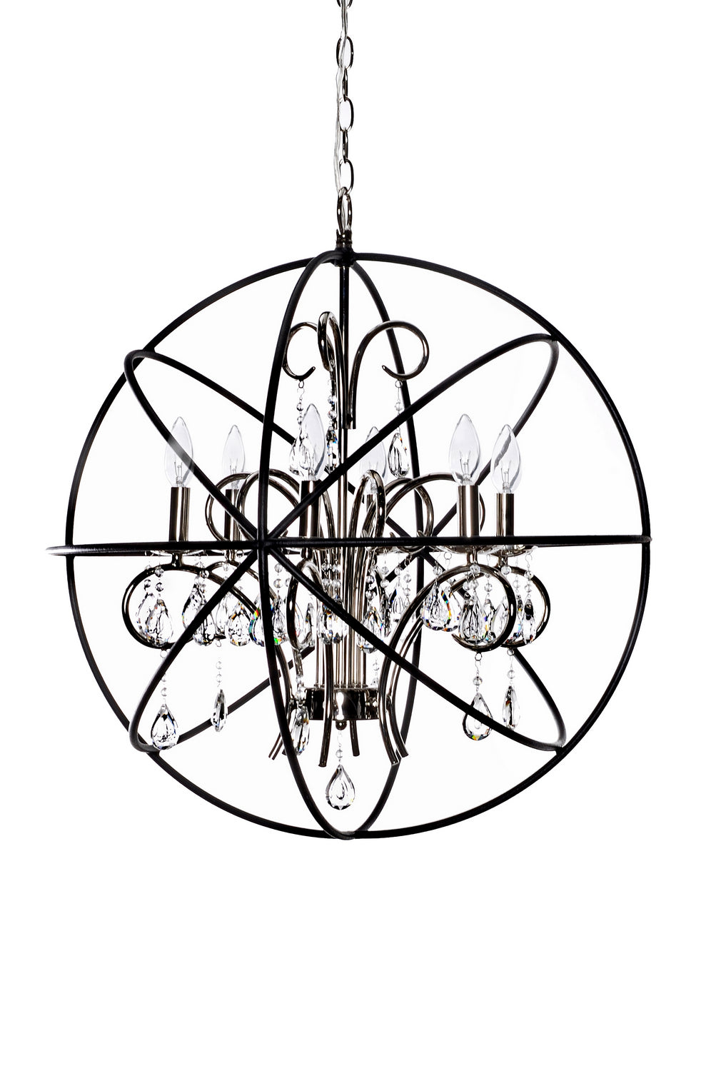 Maxim - Six Light Pendant - Orbit - Anthracite / Polished Nickel- Union Lighting Luminaires Decor