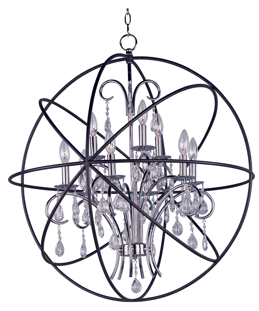 Maxim - Nine Light Pendant - Orbit - Anthracite / Polished Nickel- Union Lighting Luminaires Decor