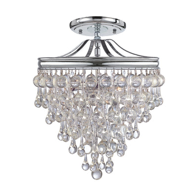 Crystorama - Three Light Semi Flush Mount - Calypso - Polished Chrome- Union Lighting Luminaires Decor