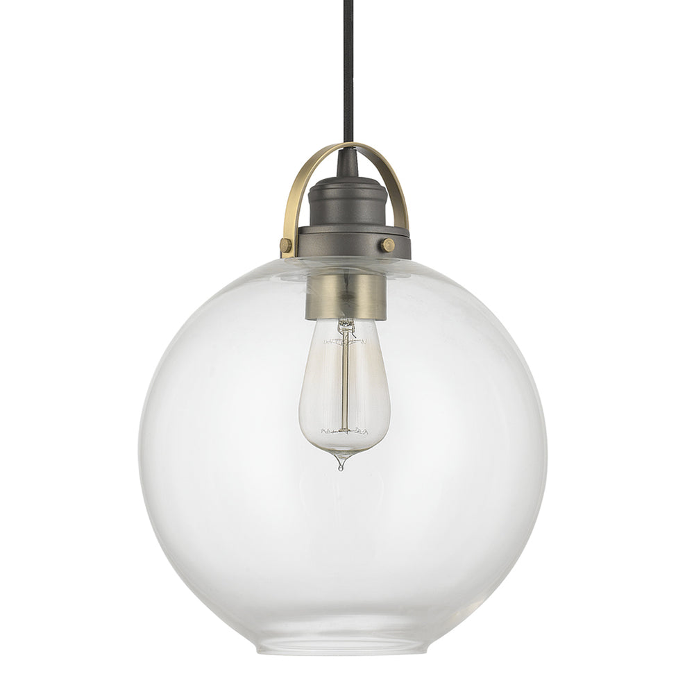 Capital Lighting - One Light Pendant - Dean - Graphite and Aged Brass- Union Lighting Luminaires Decor