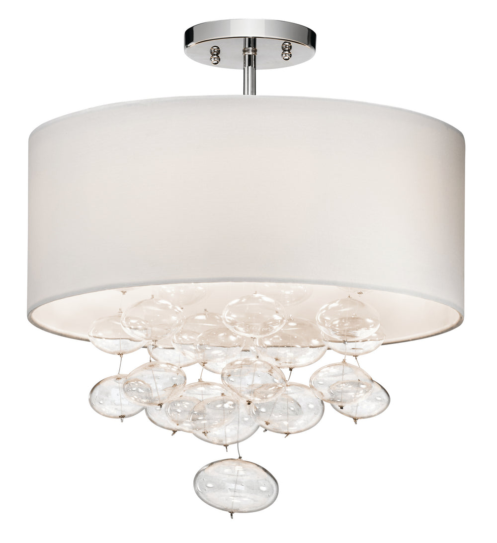 Kichler Canada - Three Light Semi Flush Mount - Piatt - Chrome- Union Lighting Luminaires Decor