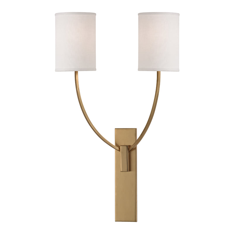 Hudson Valley - Two Light Wall Sconce - Colton - Aged Brass- Union Lighting Luminaires Decor