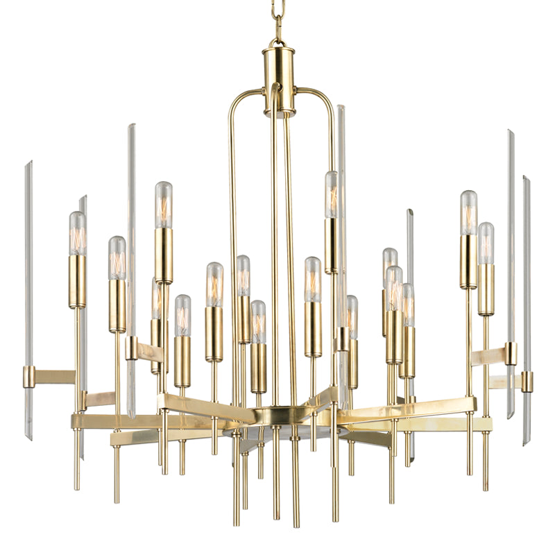 Hudson Valley Canada - 16 Light Chandelier - Bari - Aged Brass- Union Lighting Luminaires Decor