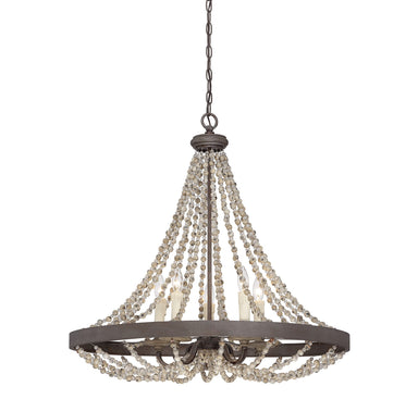 Savoy House - Five Light Pendant - Mallory - Fossil Stone- Union Lighting Luminaires Decor