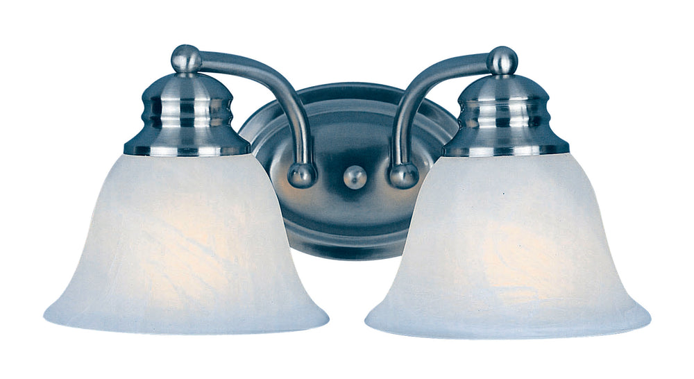 Maxim - Two Light Bath Vanity - Malaga - Satin Nickel- Union Lighting Luminaires Decor