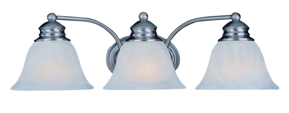 Maxim - Three Light Bath Vanity - Malaga - Satin Nickel- Union Lighting Luminaires Decor