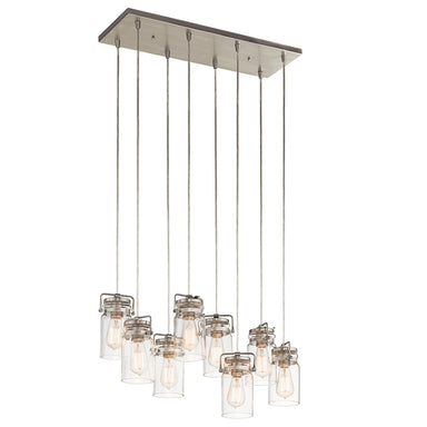 Kichler Canada - Eight Light Linear Chandelier - Brinley - Brushed Nickel- Union Lighting Luminaires Decor