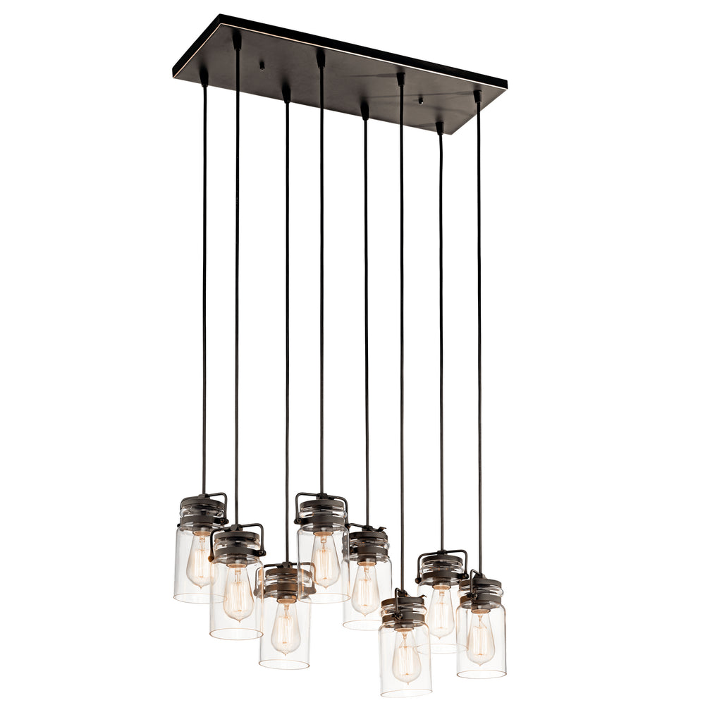 Kichler Canada - Eight Light Linear Chandelier - Brinley - Olde Bronze- Union Lighting Luminaires Decor