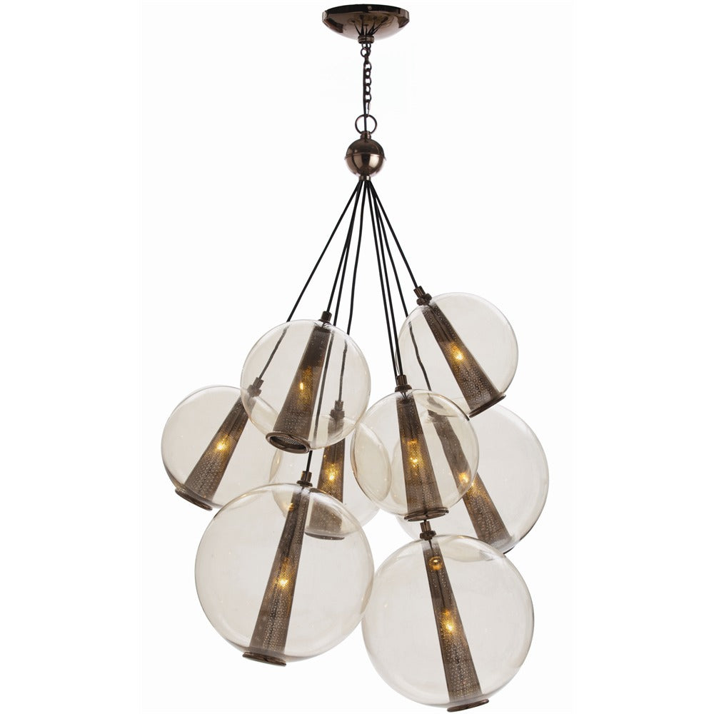 Arteriors - Eight Light Cluster - Caviar - Smoke- Union Lighting Luminaires Decor