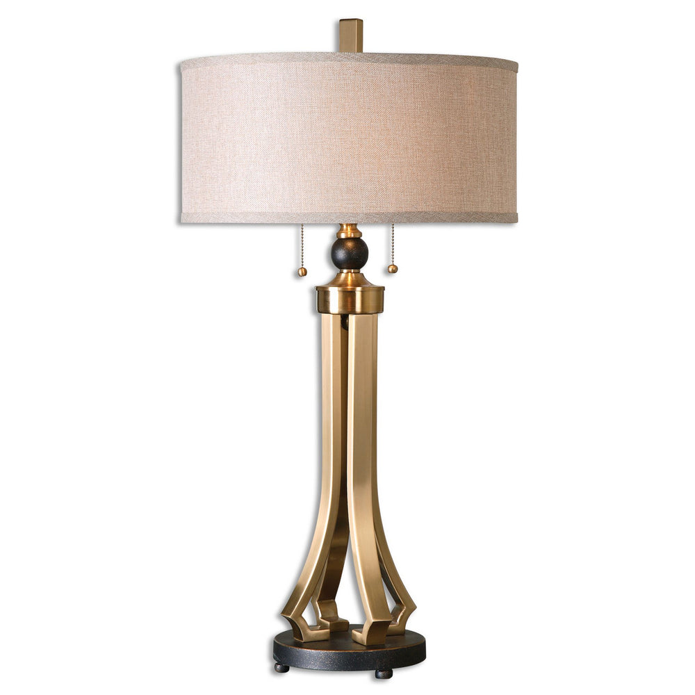 Uttermost - Two Light Table Lamp - Selvino - Brushed Brass Metal w/Oil Rubbed Bronze- Union Lighting Luminaires Decor