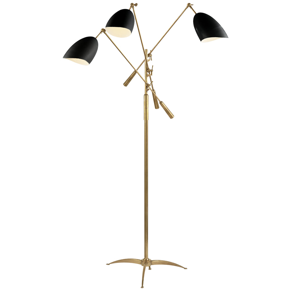Visual Comfort Signature Canada - Three Light Floor Lamp - Sommerard - Hand-Rubbed Antique Brass and Black- Union Lighting Luminaires Decor