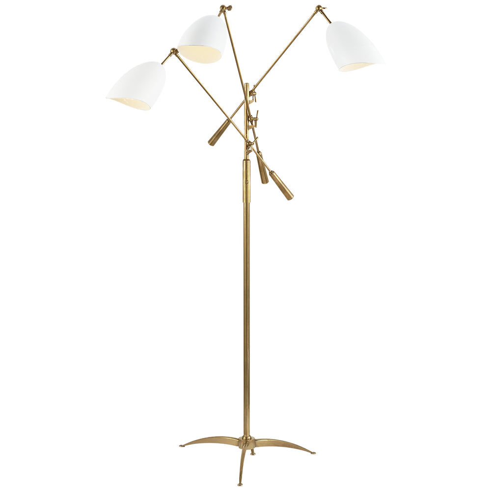 Visual Comfort Signature Canada - Three Light Floor Lamp - Sommerard - Hand-Rubbed Antique Brass and White- Union Lighting Luminaires Decor