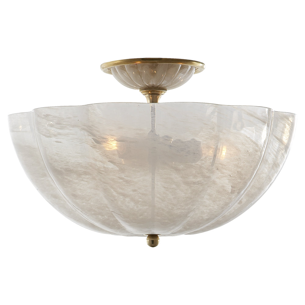 Visual Comfort Signature Canada - Three Light Semi Flush Mount - Rosehill - Hand-Rubbed Antique Brass- Union Lighting Luminaires Decor