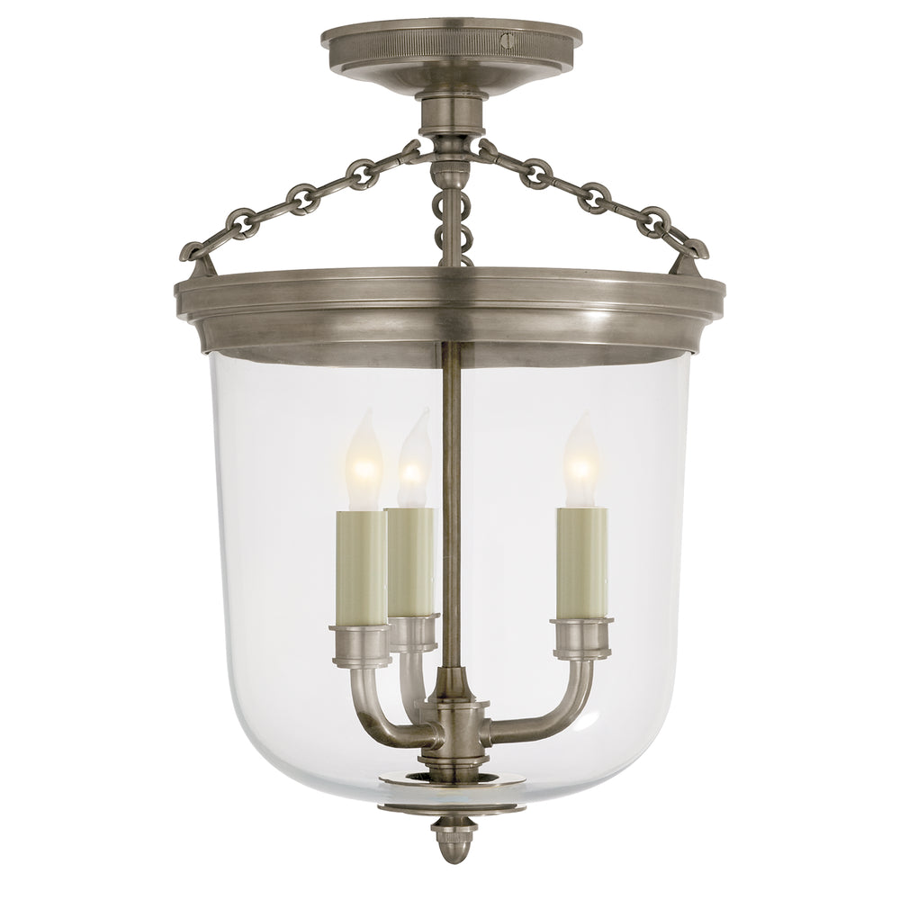 Visual Comfort Signature Canada - Three Light Semi-Flush Mount - Merchant - Antique Nickel- Union Lighting Luminaires Decor