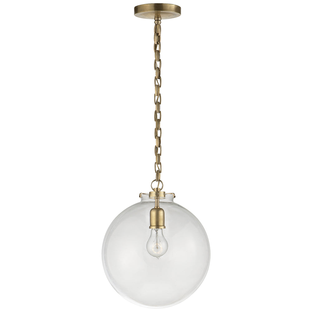 Visual Comfort Signature Canada - One Light Pendant - Katie Globe - Hand-Rubbed Antique Brass- Union Lighting Luminaires Decor
