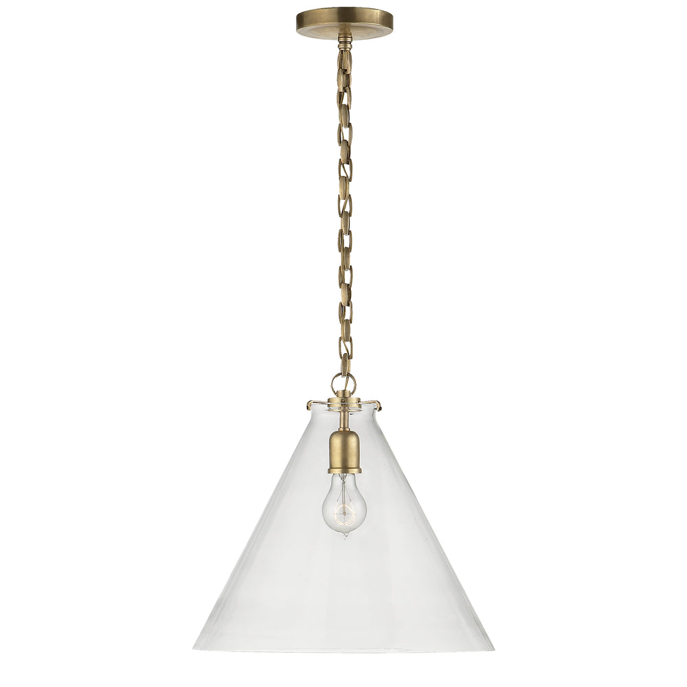 Visual Comfort Signature Canada - One Light Pendant - Katie Conical - Hand-Rubbed Antique Brass- Union Lighting Luminaires Decor