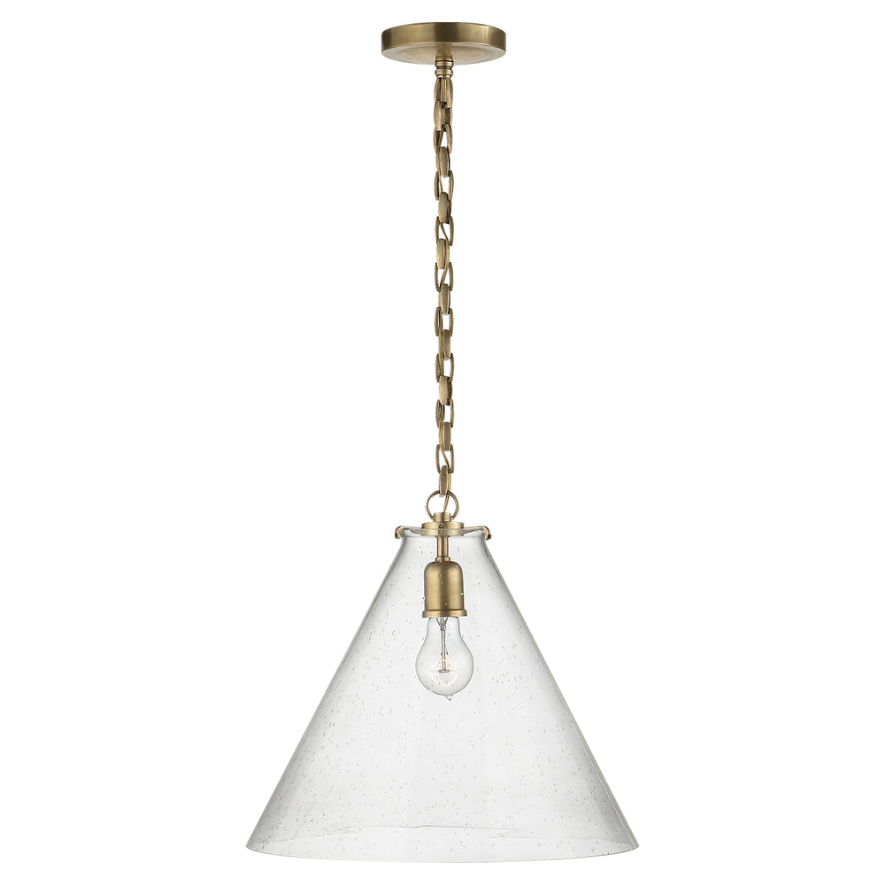 Visual Comfort Signature Canada - One Light Pendant - Katie Conical - Hand-Rubbed Antique Brass- Union Lighting Luminaires Decor