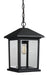 Z-Lite Canada - One Light Outdoor Chain Mount Ceiling Fixture - Portland - Black- Union Lighting Luminaires Decor