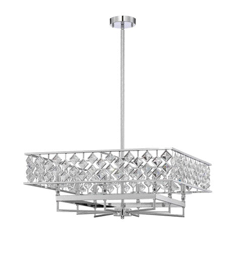 Kendal Canada - Eight Light Pendant - Milano - Chrome- Union Lighting Luminaires Decor