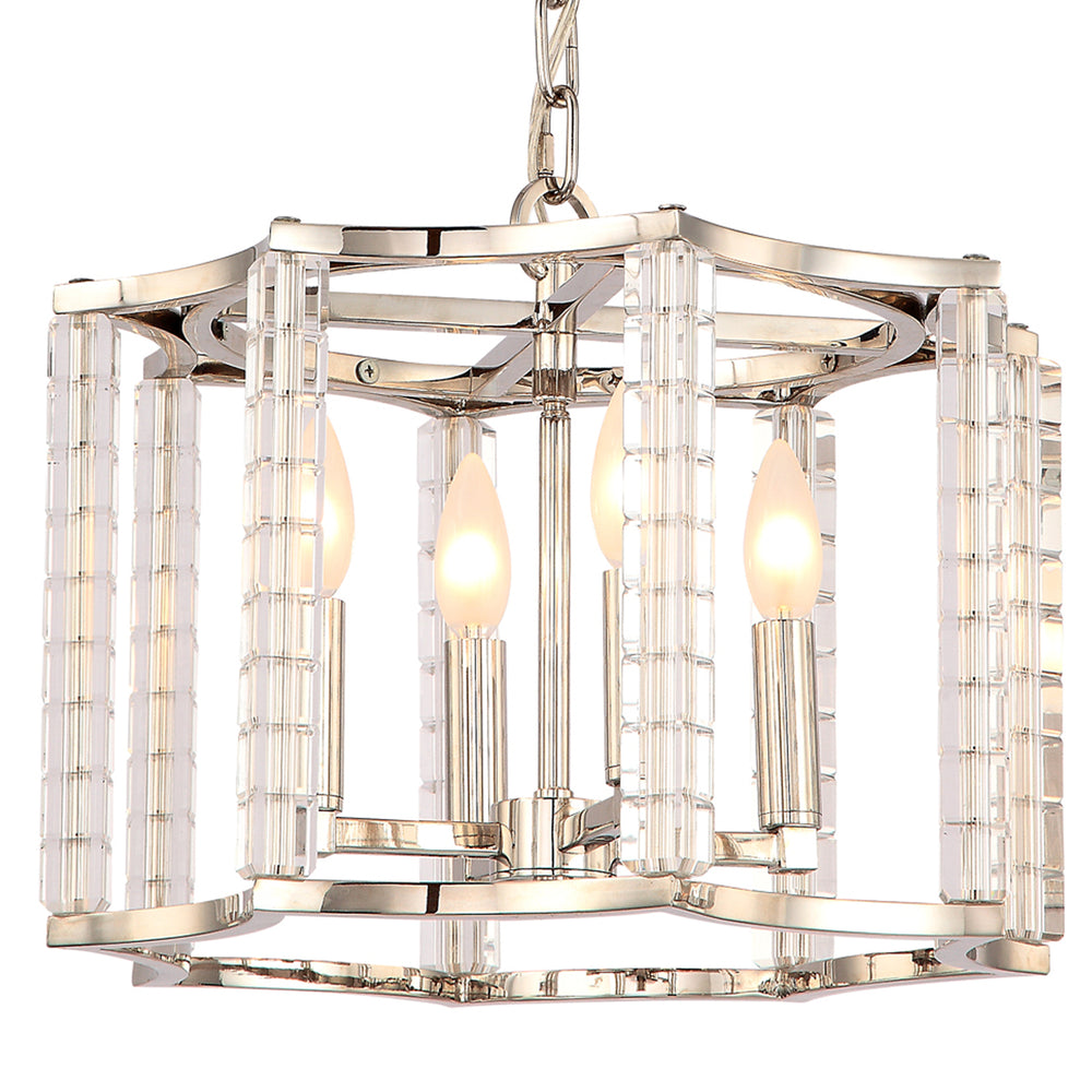 Crystorama - Four Light Chandelier - Carson - Polished Nickel- Union Lighting Luminaires Decor