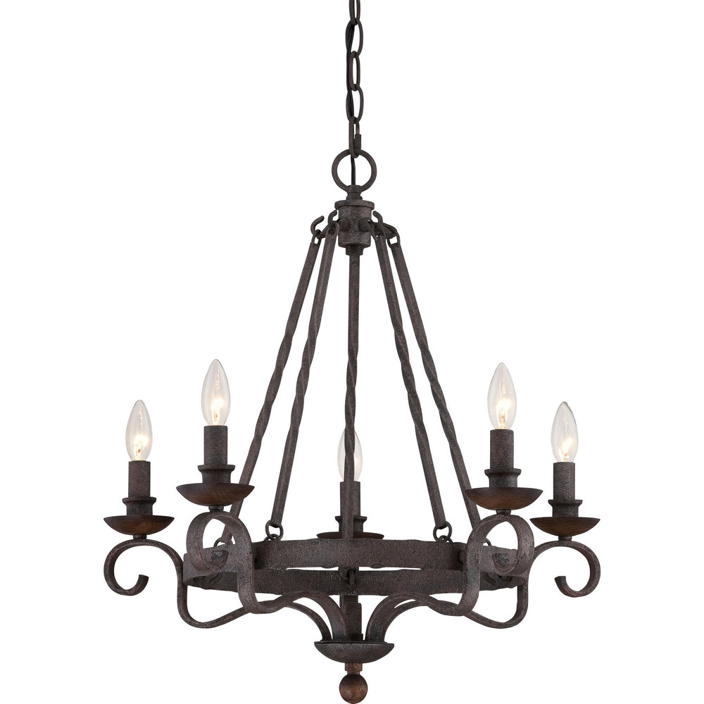 Quoizel - Five Light Chandelier - Noble - Rustic Black- Union Lighting Luminaires Decor