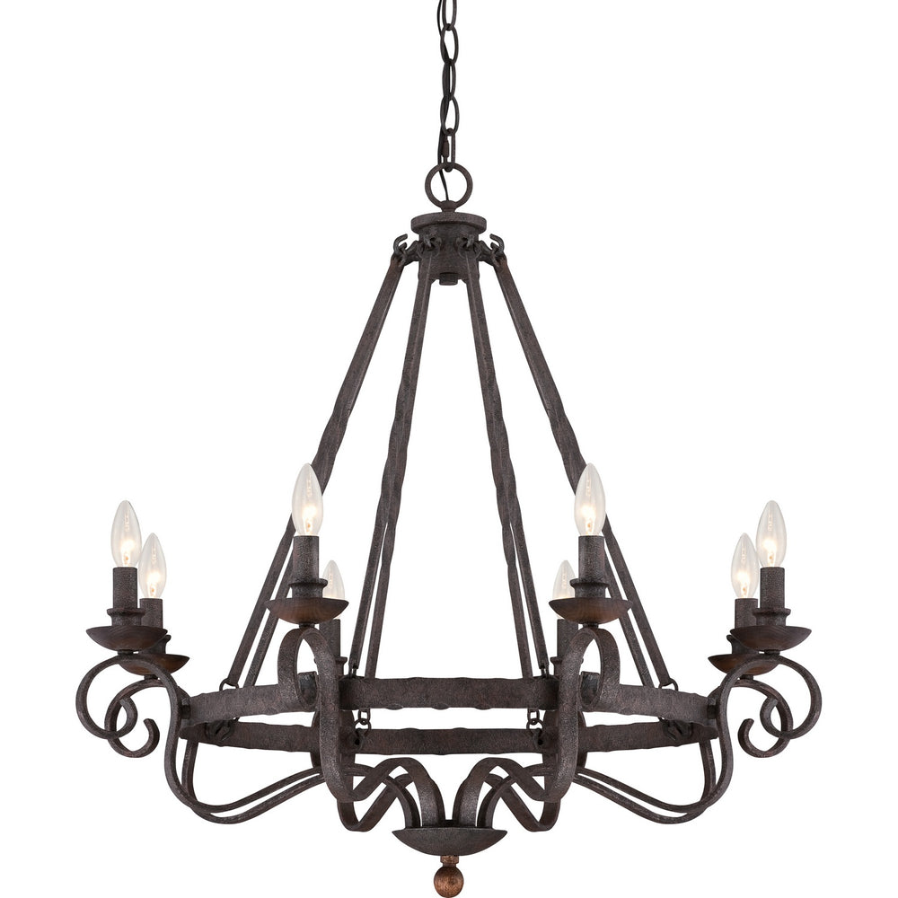 Quoizel - Eight Light Chandelier - Noble - Rustic Black- Union Lighting Luminaires Decor