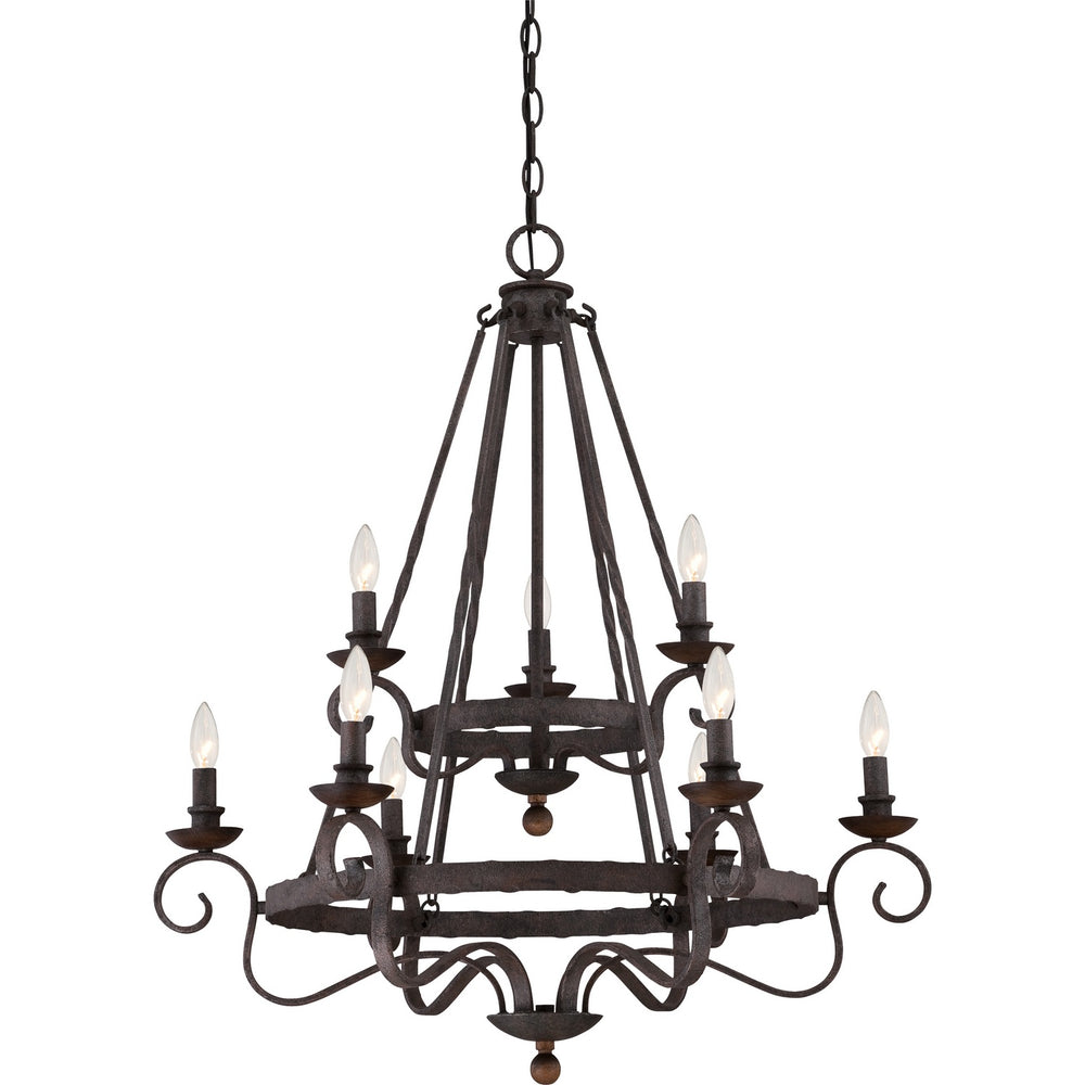 Quoizel - Nine Light Chandelier - Noble - Rustic Black- Union Lighting Luminaires Decor