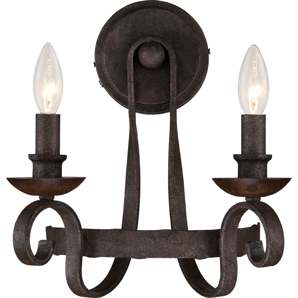 Quoizel - Two Light Wall Sconce - Noble - Rustic Black- Union Lighting Luminaires Decor