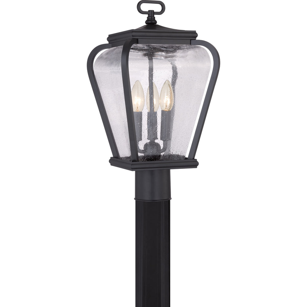 Quoizel - Three Light Outdoor Post Lantern - Province - Mystic Black- Union Lighting Luminaires Decor