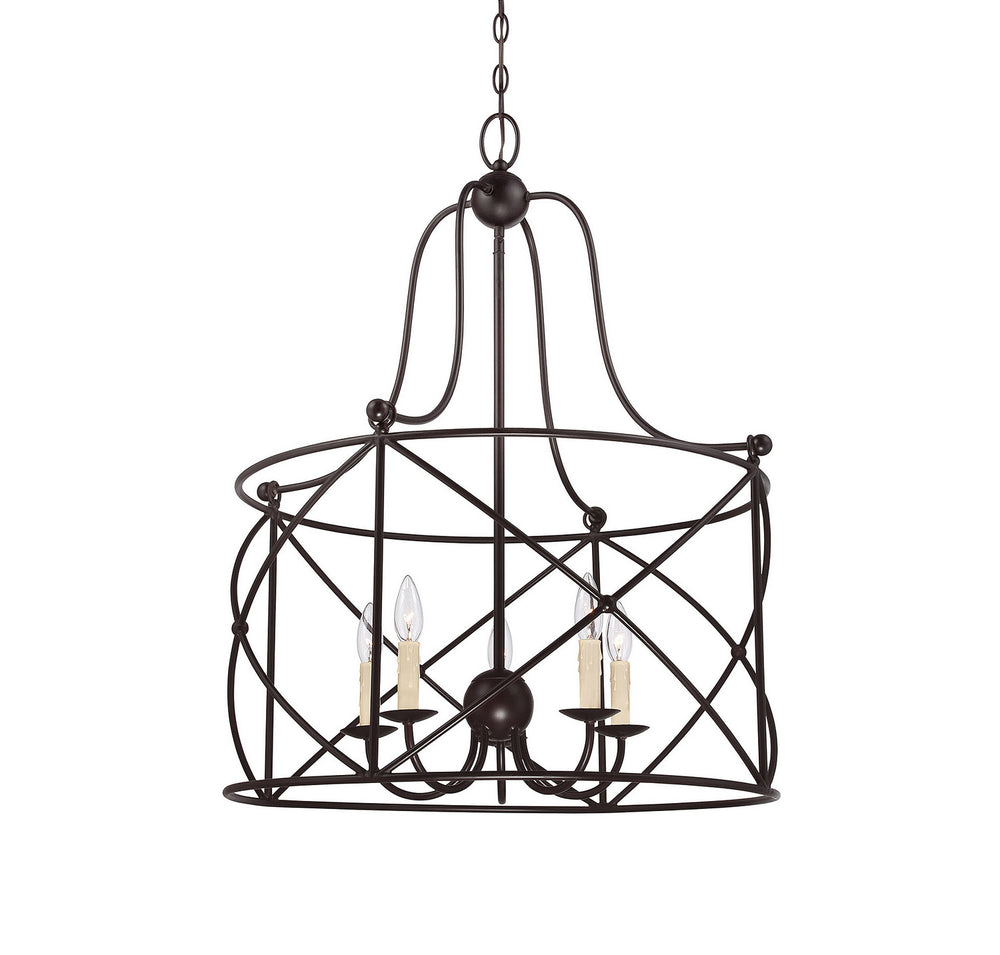 Savoy House - Five Light Pendant - Seneca - English Bronze- Union Lighting Luminaires Decor
