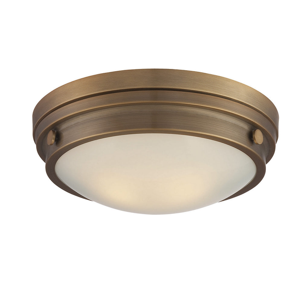 Savoy House - Two Light Flush Mount - Lucerne - Warm Brass- Union Lighting Luminaires Decor