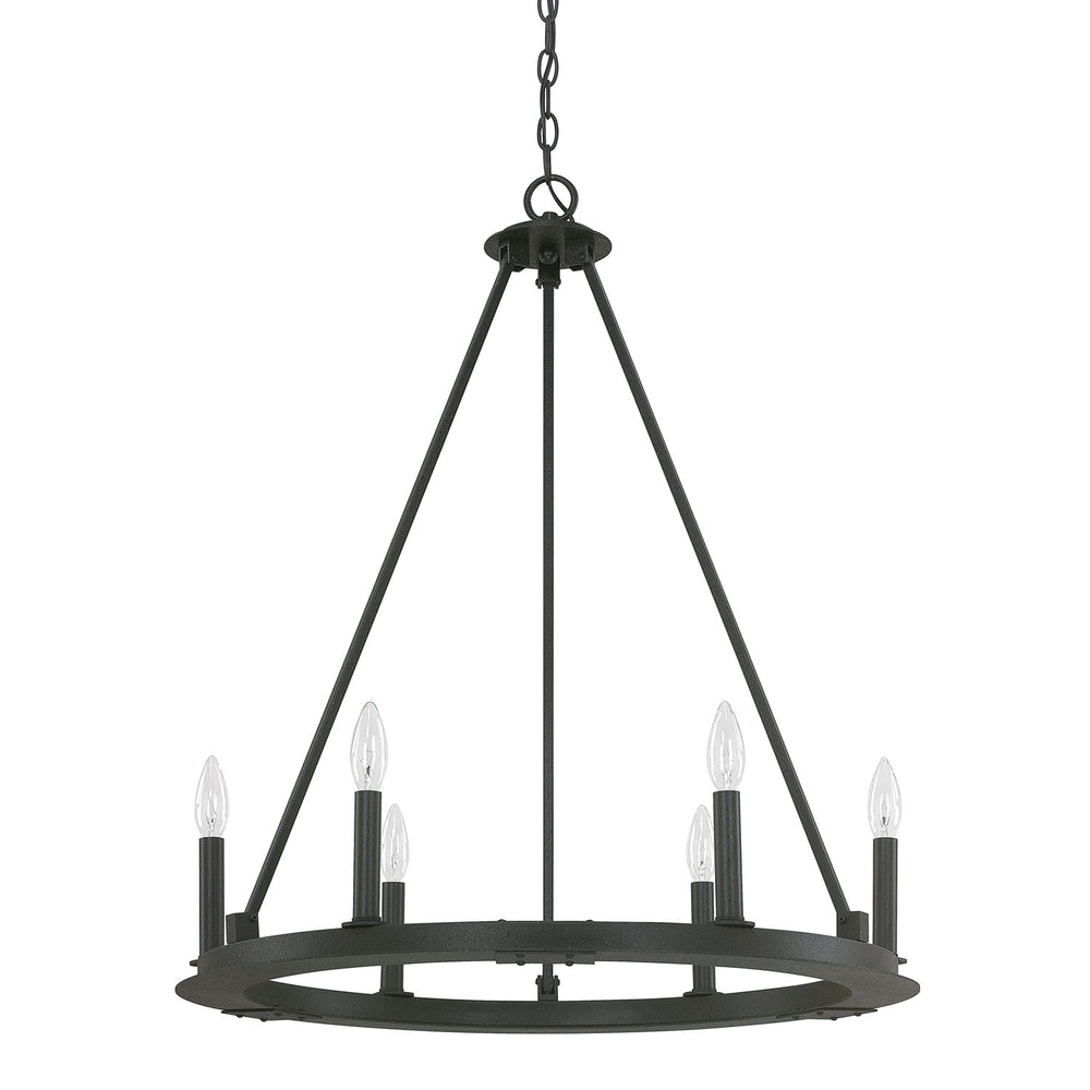 Capital Lighting - Six Light Chandelier - Pearson - Black Iron- Union Lighting Luminaires Decor
