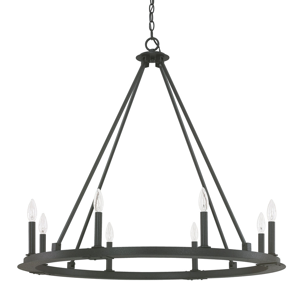 Capital Lighting - Eight Light Chandelier - Pearson - Black Iron- Union Lighting Luminaires Decor