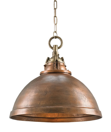 Currey and Company - One Light Pendant - Admiral - Copper/Antique Brass- Union Lighting Luminaires Decor