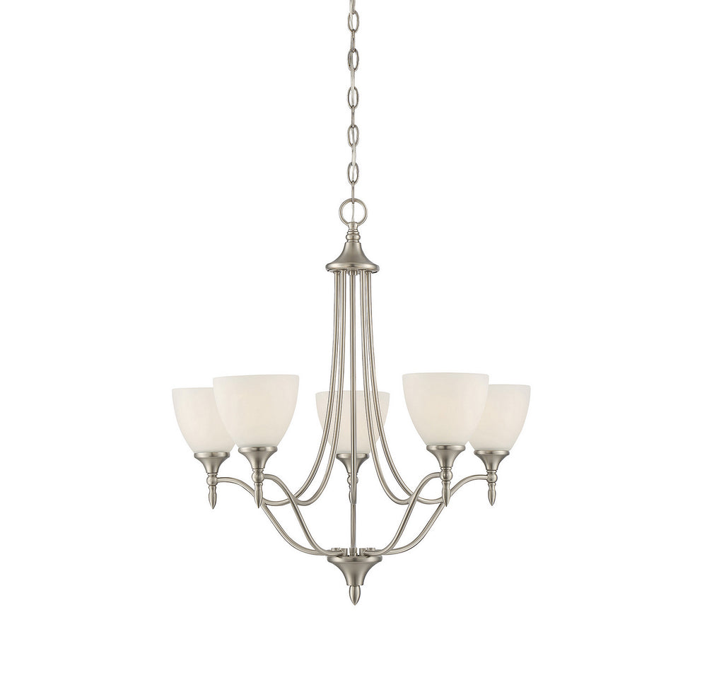 Savoy House - Five Light Chandelier - Herndon - Satin Nickel- Union Lighting Luminaires Decor