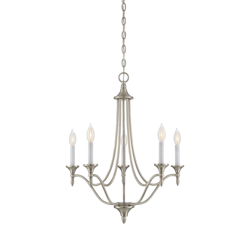 Savoy House - Five Light Chandelier - Herndon - Satin Nickel- Union Lighting Luminaires Decor