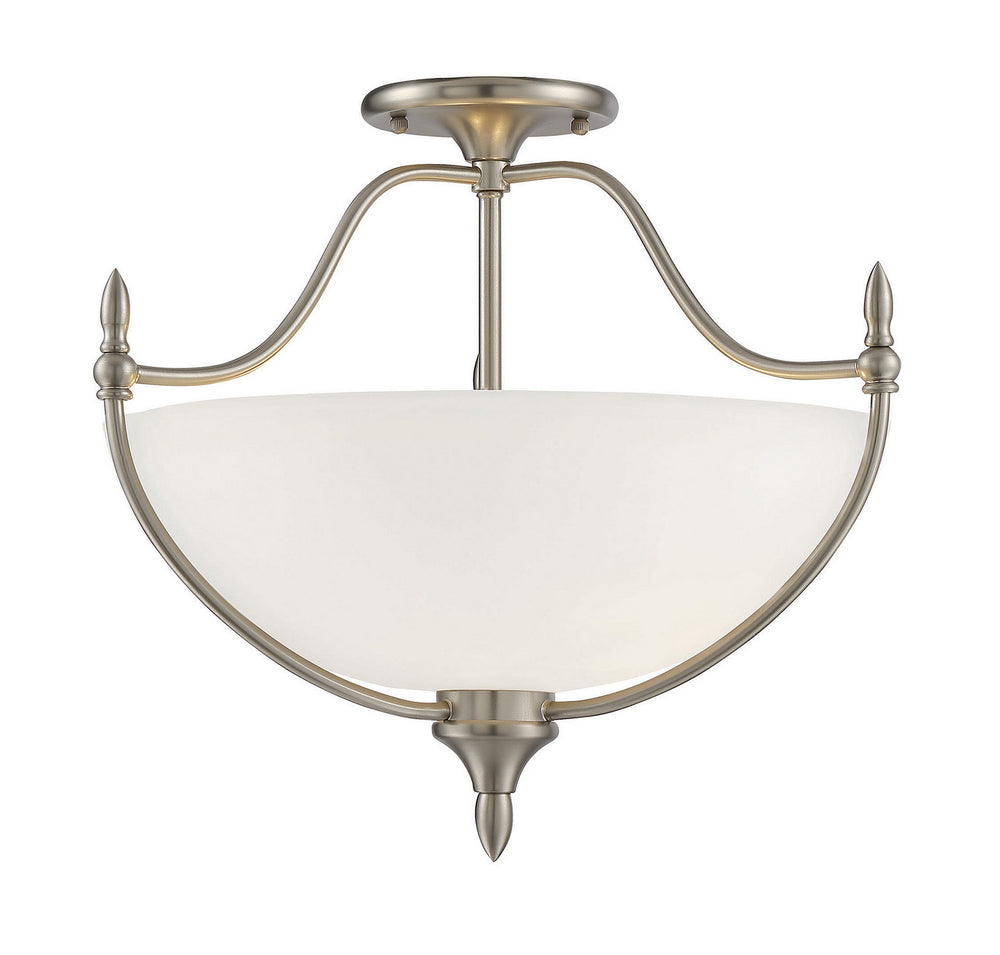 Savoy House - Three Light Semi-Flush Mount - Herndon - Satin Nickel- Union Lighting Luminaires Decor